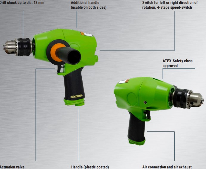 ATEX Pneumatic drill machine 13mm