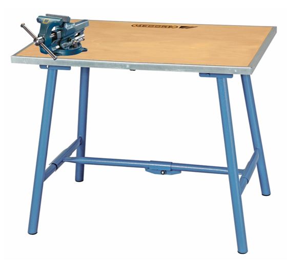 Folding work table & vice